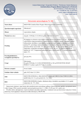 Ostrzeżenie meteorologiczne nr 105