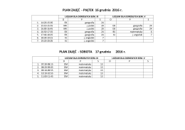 Plan zajęć 16
