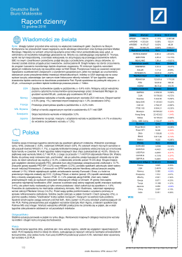 Raport dzienny - Biuro Maklerskie Deutsche Bank Polska