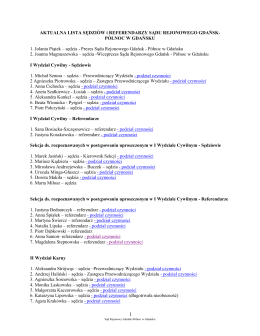 lista sędzi&oacute;w sądu rejonowego gdańsk