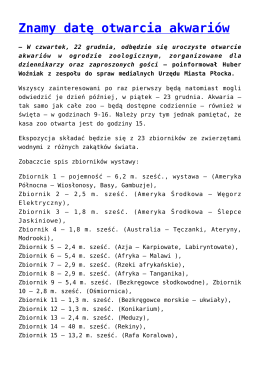 Znamy datę otwarcia akwariów