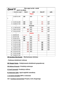plan zajęć na KKZ-rolnik