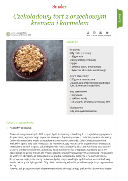 Czekoladowy tort z orzechowym kremem i karmelem