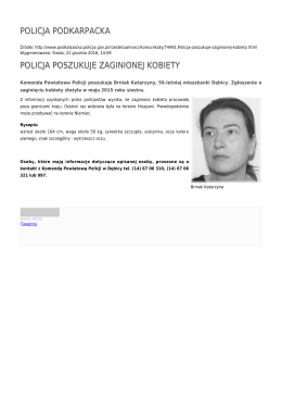 policja podkarpacka policja poszukuje zaginionej kobiety