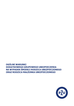 ogólne warunki dodatkowego grupowego ubezpieczenia