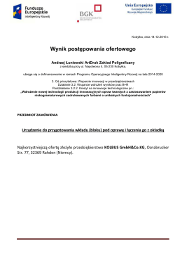 Wynik postępowania ofertowego