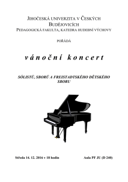 Vánoční koncert katedry hudební výchovy