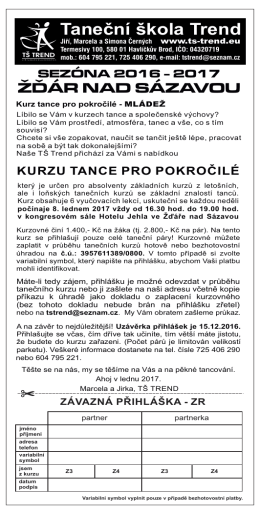 Pokračovac&iacute; kurz - Tanečn&iacute; &scaron;kola Trend