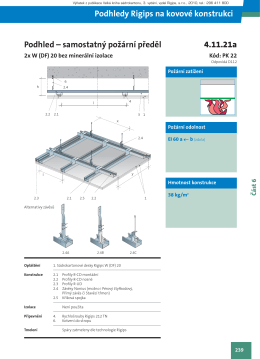 Podhled - samostatný požární předěl 2x R-CD, 1x W (DF)