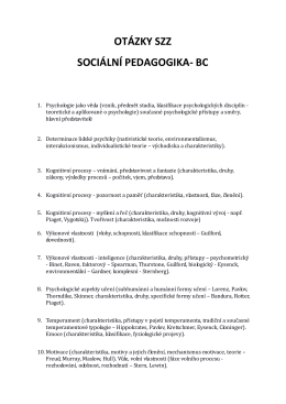 sociální pedagogika - Pedagogická fakulta