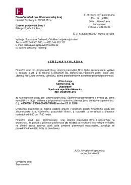 Veřejná vyhláška - Jiřina Lange