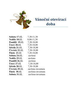 Vánoční otevírací doba