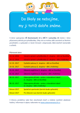 Do školy se nebojíme...Předškoláček 2016/2017