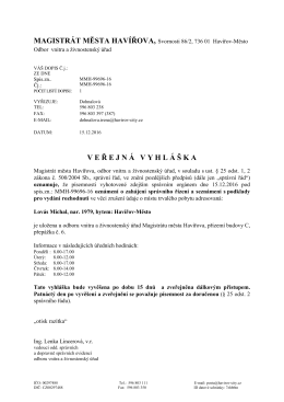 zahájení a § 36 na desku Lovás MIchal