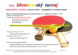 POZV&Aacute;NKA - Před Silvestrovsk&yacute; turnaj ve stoln&iacute;m tenise