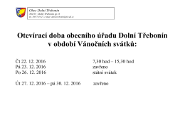 Otevírací doba úřadu v období vánočních svátků