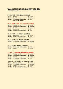 vánoční bohoslužby 2016