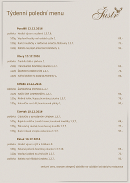 Týdenní polední menu - Hotel Šustr Nasavrky