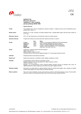 Aplikačn&iacute; list N&aacute;vod ke stanoven&iacute; cystatinu C v s&eacute;ru