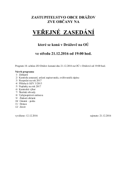 VEŘEJNÉ ZASEDÁNÍ