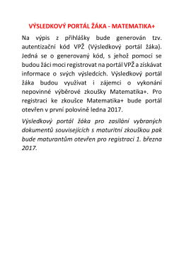 VÝSLEDKOVÝ PORTÁL ŽÁKA