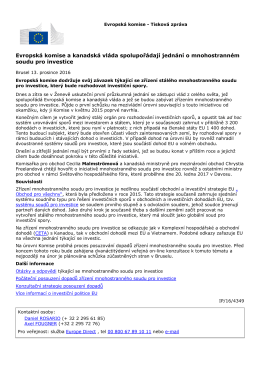Evropsk&aacute; komise a kanadsk&aacute; vl&aacute;da spolupoř&aacute;daj&iacute; jedn&aacute;n&iacute;