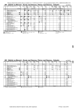 návrh jízdního řádu pro období 2016/2017