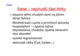 Sahel – nejchudší část Afriky nejchudší část Afriky