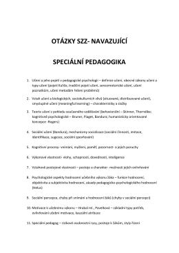 speci&aacute;ln&iacute; pedagogika navazuj&iacute;c&iacute;
