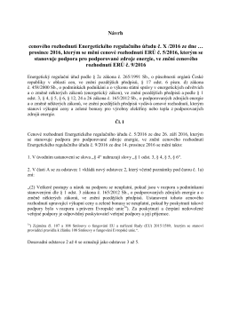 Návrh CR, kterým se mění CR č. 5/2016 ve znění CR č. 9/2016