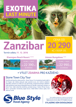 Zanzibar - odlet 11.12.2016