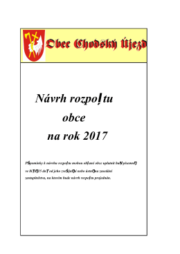 Návrh rozpočtu obce na rok 2017