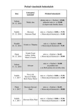 Pořad vánočních bohoslužeb