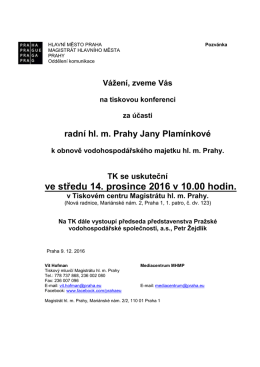 Tiskov&aacute; konference k obnově vodohospod&aacute;řsk&eacute;ho majetku