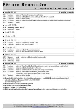 Aktuální přehled bohoslužeb v PDF
