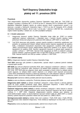 Tarif Dopravy Ústeckého kraje - Dopravní podnik města Děčína,as