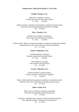 Polední menu / Daily lunch specials 12.