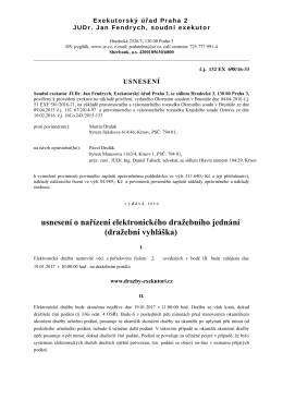 usnesení o nařízení elektronického dražebního jednání