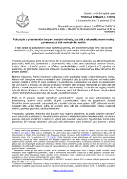 Pokud jde o přeshraniční čerpání sociální výhody - curia