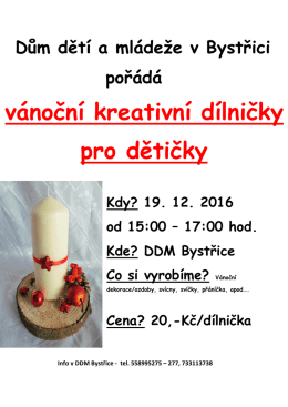 vánoční kreativní dílničky pro dětičky