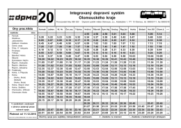 Linka 20 /dny pracovního klidu/ platnost od 11.12.2016