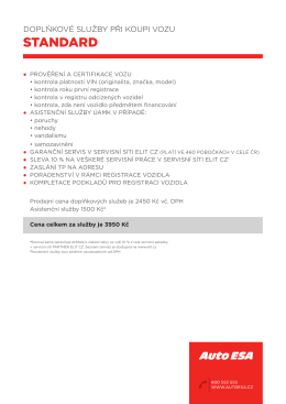 Doplňkov&eacute; služby Standard