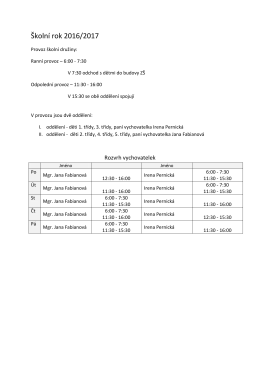 Školní rok 2016/2017