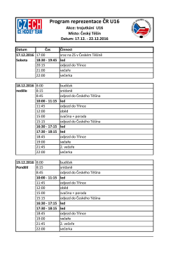 Program reprezentace ČR U16