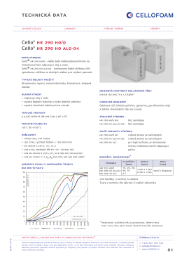 Datov&yacute; list v&yacute;robku Cello&reg; HR 290 HO/O