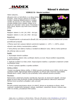 Návod k obsluze - HADEX , spol. s ro