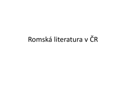 Romská literatura v ČR