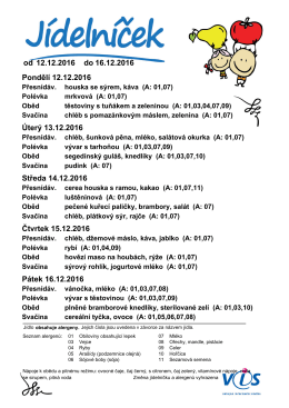 Jídelníček 12.12.