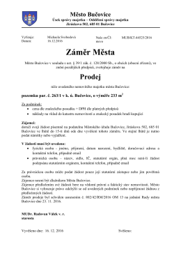 Záměr - Bučovice