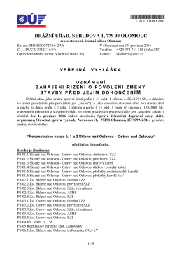 DRÁŽNÍ ÚŘAD, NERUDOVA 1, 779 00 OLOMOUC Í M